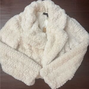 Blu Pepper Cream Teddy Jacket Plush Cozy Style